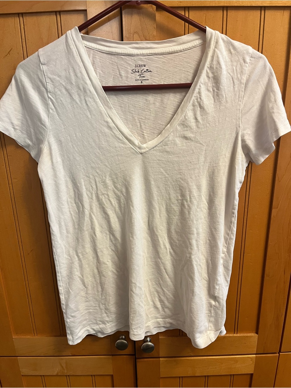 J. Crew White V-Neck Short Sleeve Tee
